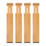 4PCS Bamboo Drawer Retractable Partitions Durable for Home Kitchen - Extra Image