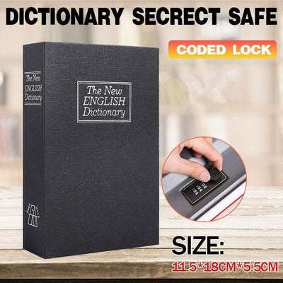 Dictionary Book Safe with Coded Lock Hidden Security Box for Money and Valuables