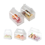 25pcs Transparent Portable Baking Box for Lasagna Mousse Cake Western Point Food - M(Round Holle Tray) - Front View