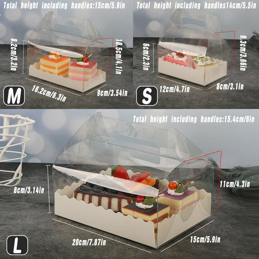 25pcs Transparent Portable Baking Box for Lasagna Mousse Cake Western Point Food - S(Flat Tray)