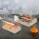 25pcs Transparent Portable Baking Box for Lasagna Mousse Cake Western Point Food - S(Flat Tray)