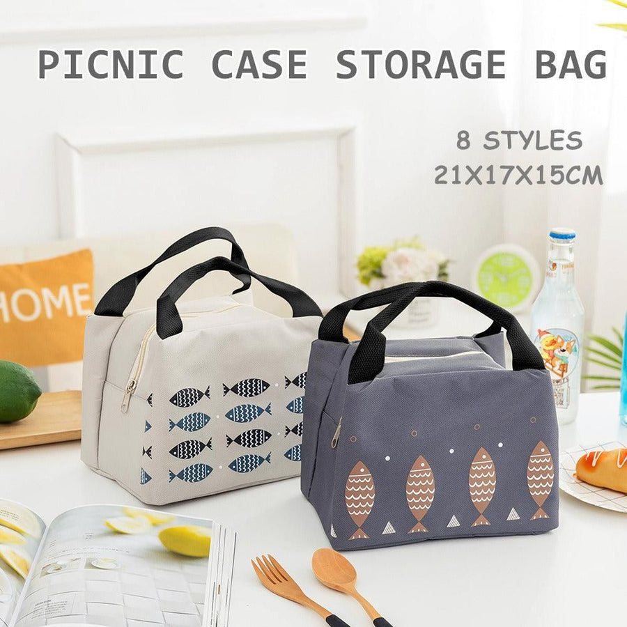 Portable Insulated Thermal Lunch Box Carry Tote Picnic Case Storage Bag 21x17x15cm - B04 (21x17x15cm)