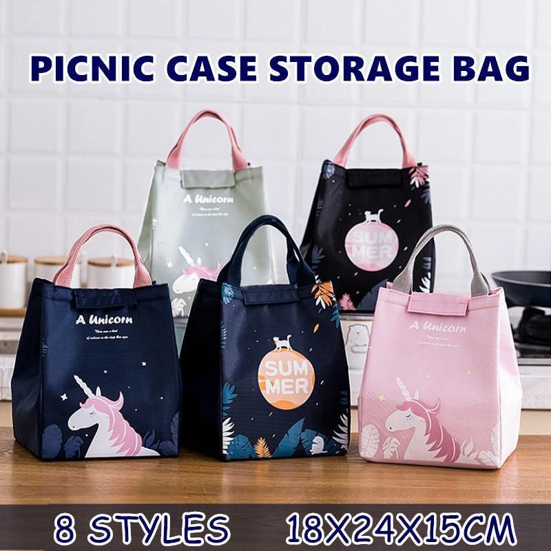 Portable Insulated Thermal Lunch Box Carry Tote Picnic Case Storage Bag 18x24x15cm - E05 (18x24x15cm)