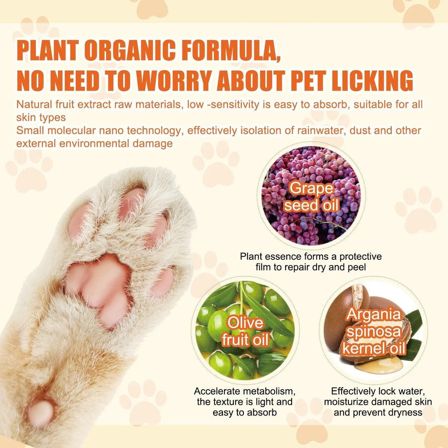 Dogs Cat Paw Balm Cream Pets Natural Lick Safe Dry Skin Cracked Paws Feet Care
