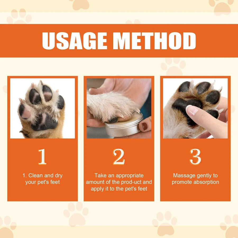 Dogs Cat Paw Balm Cream Pets Natural Lick Safe Dry Skin Cracked Paws Feet Care