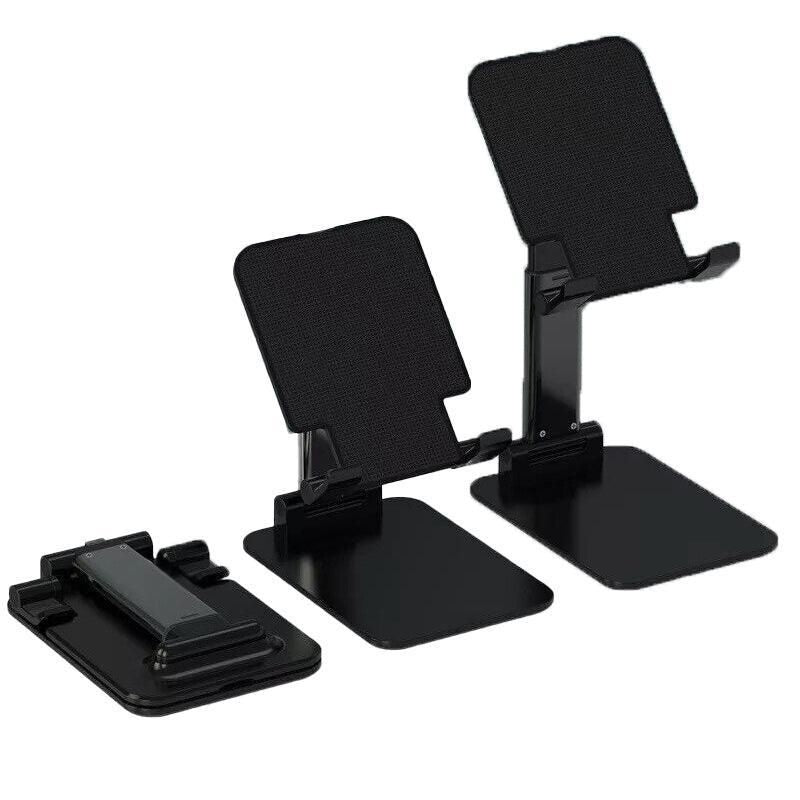 Foldable Adjustable Universal Desk Stand Holder For Mobile Phone Tablet Portable - Black