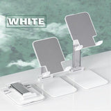 Foldable Adjustable Universal Desk Stand Holder For Mobile Phone Tablet Portable - Black