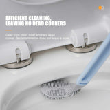 Golf Toilet Brush Long-Handled Toilet Brush Wall-Mounted Silicone Toilet Brush - Black
