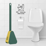 Golf Toilet Brush Long-Handled Toilet Brush Wall-Mounted Silicone Toilet Brush - Black