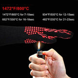 2X Heat Proof Resistant Oven Bbq Gloves 35Cm Kitchen Cooking Silicone Mitt New - Black - Low Angle