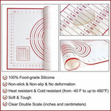 Non-Stick Silicone Baking Mat Rolling Cake Dough Scale Pastry Clay Fondant Sheet - Red 80*60cm