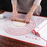 Non-Stick Silicone Baking Mat Rolling Cake Dough Scale Pastry Clay Fondant Sheet - Red 80*60cm - Close-Up Angle