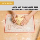 Non-Stick Silicone Baking Mat Rolling Cake Dough Scale Pastry Clay Fondant Sheet - Red 80*60cm