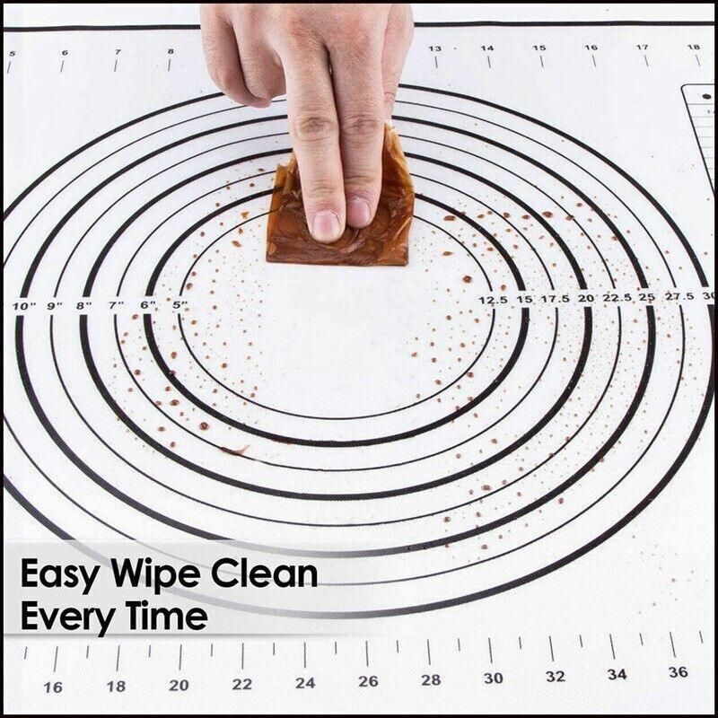 Non-Stick Silicone Baking Mat Rolling Cake Dough Scale Pastry Clay Fondant Sheet - Red 80*60cm