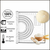 Non-Stick Silicone Baking Mat Rolling Cake Dough Scale Pastry Clay Fondant Sheet - Red 80*60cm - Extra Image