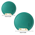 Round Green Plastic Kitchen Chopping Board Household Food Cutting Board Tool - 35cm