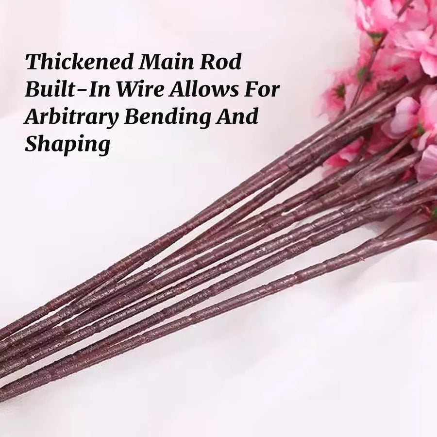 10PCS Artificial Peach Blossom Branches Realistic Pink for Wedding