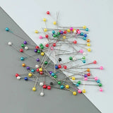 9Boxs Multicolor Pearl Head Pins Sewing Craft Needles for Cross Stitch Quilting - Close-Up Angle
