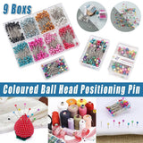 9Boxs Multicolor Pearl Head Pins Sewing Craft Needles for Cross Stitch Quilting - Extra Image