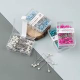 9Boxs Multicolor Pearl Head Pins Sewing Craft Needles for Cross Stitch Quilting - Top-Down View