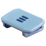 Ergonomic Office Footrest Adjustable Under Desk Stool Anti Fatigue Foot Support - Blue - Close-Up Angle