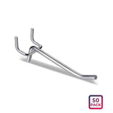 50X Pegboard Hooks Metal Panel Valcano Peg Board Hook Steel 50 100 150 200 Mm - 10CM - Side View