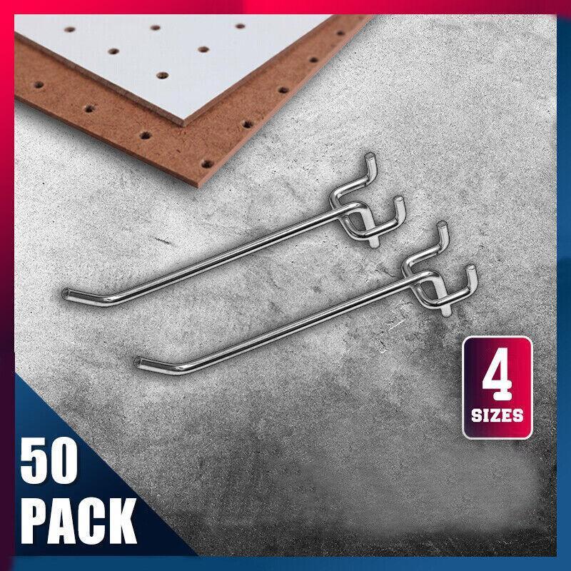 50X Pegboard Hooks Metal Panel Valcano Peg Board Hook Steel 50 100 150 200 Mm - 15CM