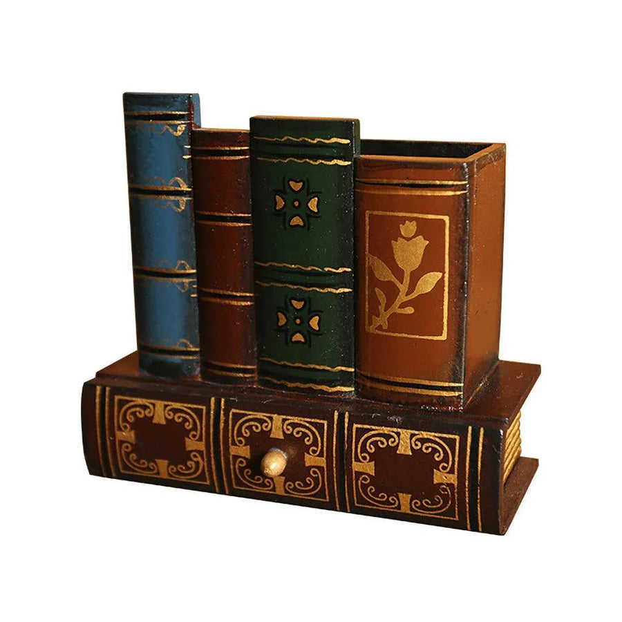 European Retro Pen Holder Creative Desktop Storage Box Office Decorations Gift