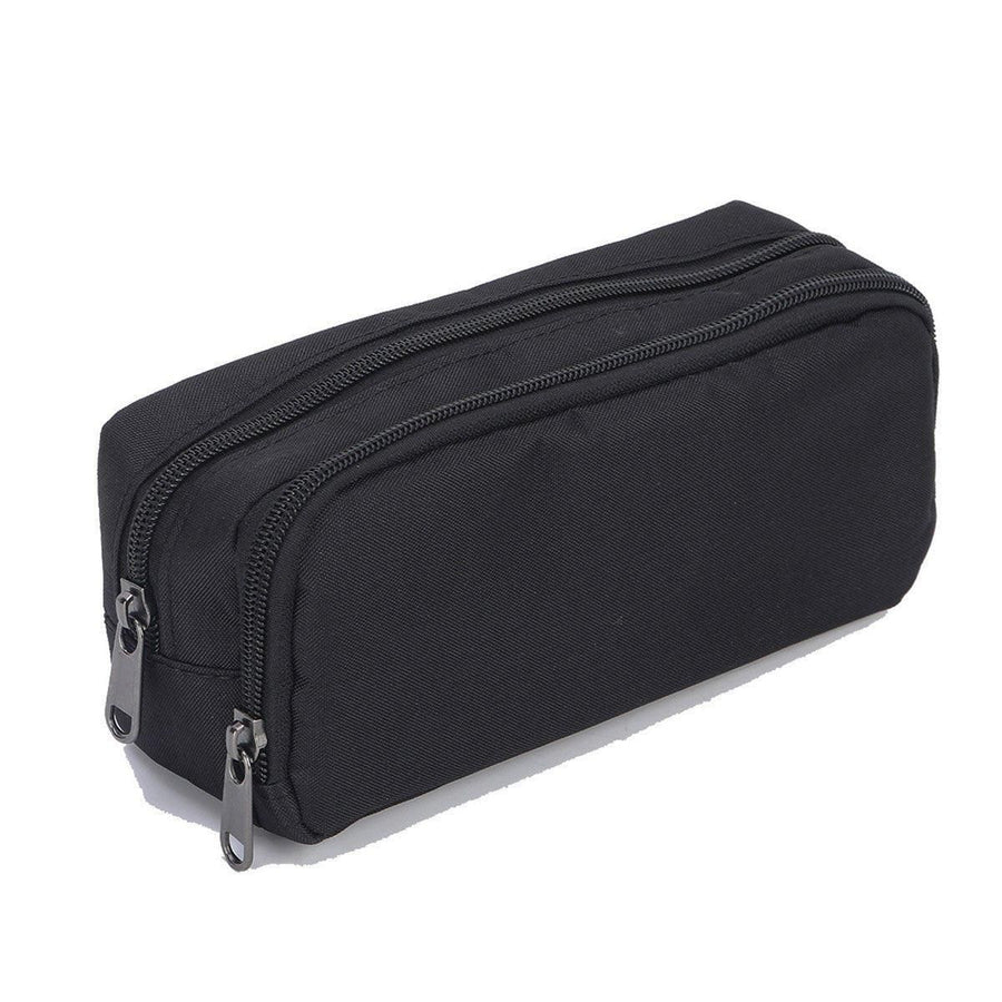 Large Capacity Pencil Case Double Layer for Primary School Students Creative Bag - Black