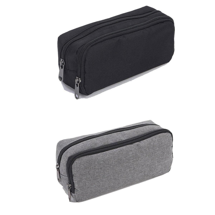 Large Capacity Pencil Case Double Layer for Primary School Students Creative Bag - Black