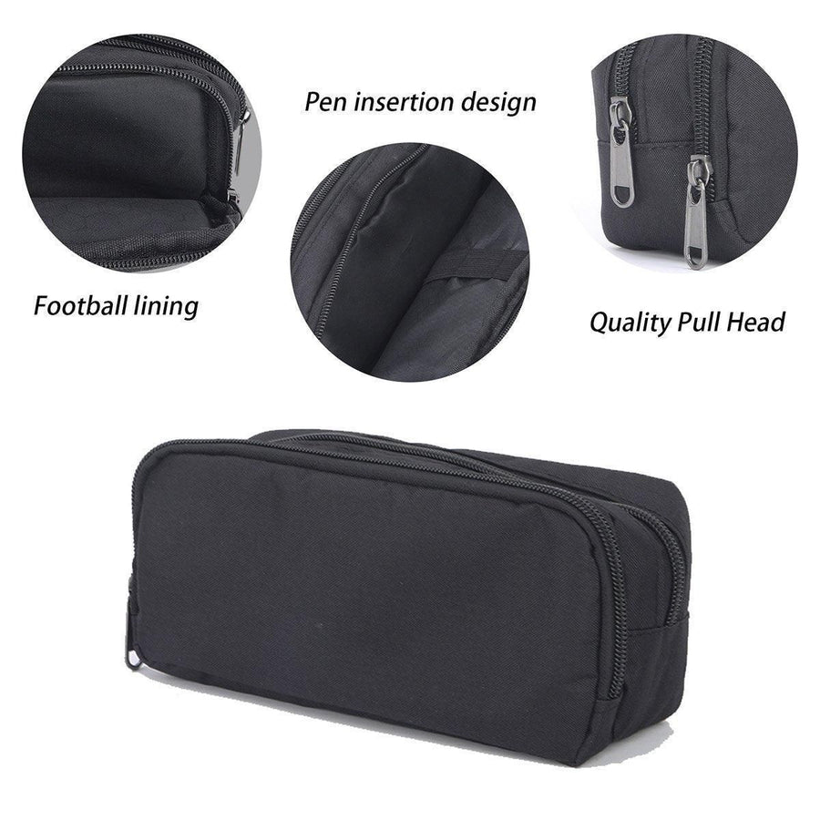 Large Capacity Pencil Case Double Layer for Primary School Students Creative Bag - Black