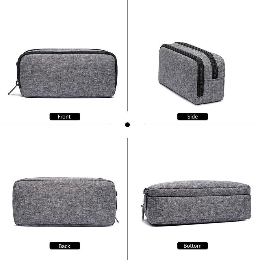 Large Capacity Pencil Case Double Layer for Primary School Students Creative Bag - Black