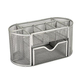 Creative Metal Desktop Pen Holder Multi-function Storage Box Organizer Rack - Black