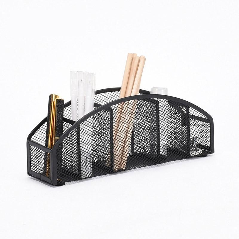 Multi Grid Metal Desktop Storage Box Pen Holder Cosmetic Organiser Tidy Box