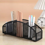 Multi Grid Metal Desktop Storage Box Pen Holder Cosmetic Organiser Tidy Box