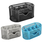 Creative Metal Desktop Pen Holder Multi-function Storage Box Organizer Rack - Grey