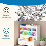 Office Desk Organizer Storage Drawer Pen Pencil Holder DIY Case Storage Rack - Rear View