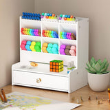 Office Desk Organizer Storage Drawer Pen Pencil Holder DIY Case Storage Rack - Top-Down View