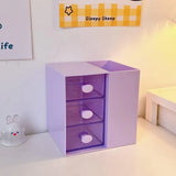 2IN1 Pumping Pen Container Storage Box Cosmetic Drawer Office Organizer Box - Rear View