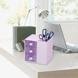 2IN1 Pumping Pen Container Storage Box Cosmetic Drawer Office Organizer Box - Close-Up Angle