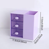 2IN1 Pumping Pen Container Storage Box Cosmetic Drawer Office Organizer Box - Side View