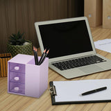 2IN1 Pumping Pen Container Storage Box Cosmetic Drawer Office Organizer Box - 45-Degree Angle