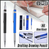 2mm HB Lead Holder Pen Automatic Mechanical Drafting Drawing Pencil Art Tool - Blue(1PCS)