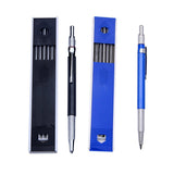 2mm HB Lead Holder Pen Automatic Mechanical Drafting Drawing Pencil Art Tool - Blue(1PCS)+Black(1PCS) - Rear View