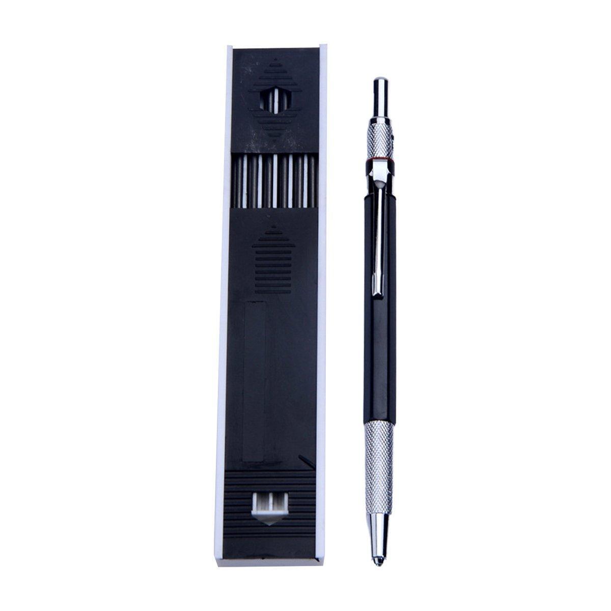 2mm HB Lead Holder Pen Automatic Mechanical Drafting Drawing Pencil Art Tool - Blue(1PCS)+Black(1PCS)