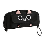 Multifunction Pencil Case For Boys Girls Embroidered Large Capacity Pencil Case - Black