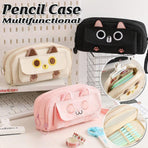 Multifunction Pencil Case For Boys Girls Embroidered Large Capacity Pencil Case - Black