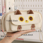Multifunction Pencil Case For Boys Girls Embroidered Large Capacity Pencil Case - Pink