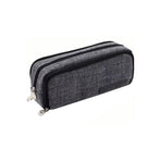 Zipper Pencil Case Large Capacity Storage Bag School Stationery Makeup Organizer - Dark Grey