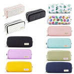 Zipper Pencil Case Large Capacity Storage Bag School Stationery Makeup Organizer - Black